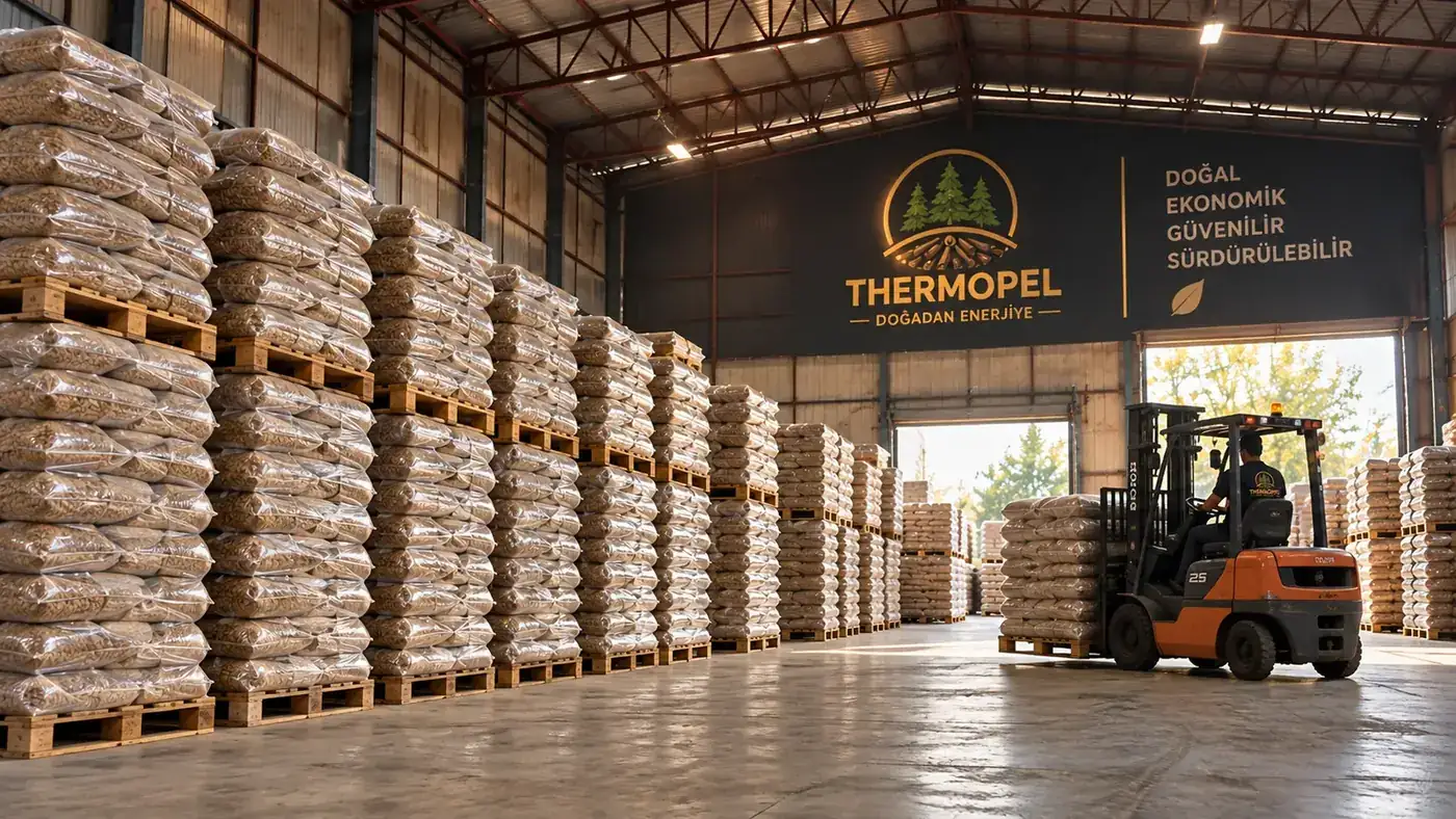 Thermopel depo ve pelet stokları